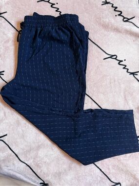 LNavy Pinstripe Elastic Waist Pants